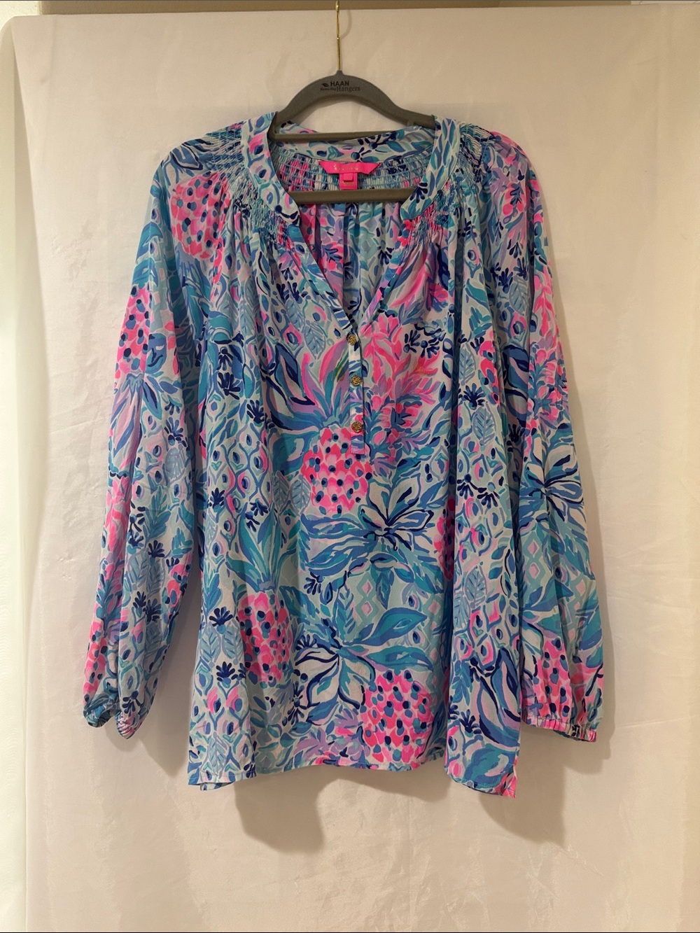 Lilly Pulitzer large Elsa silk blouse Top